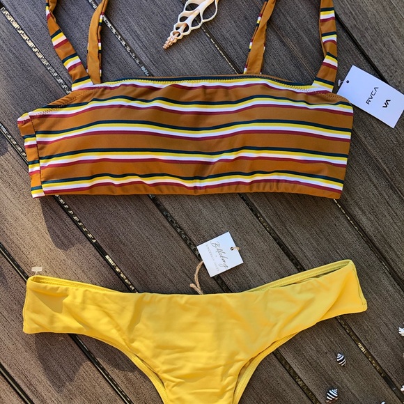 🌴🔆RVCA-BILLABONG-RETRO ROW SINCERELY J. BIKINI - Picture 5 of 12